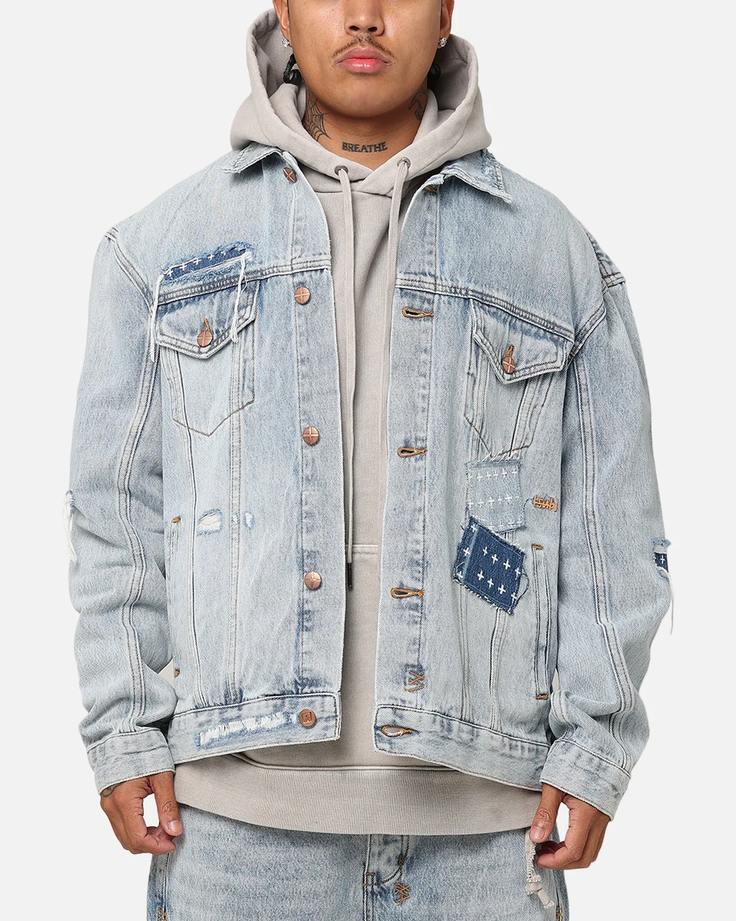 Ksubi X Patty Mills Collab Collection Oh G Mills Repair Denim Jacket Denim