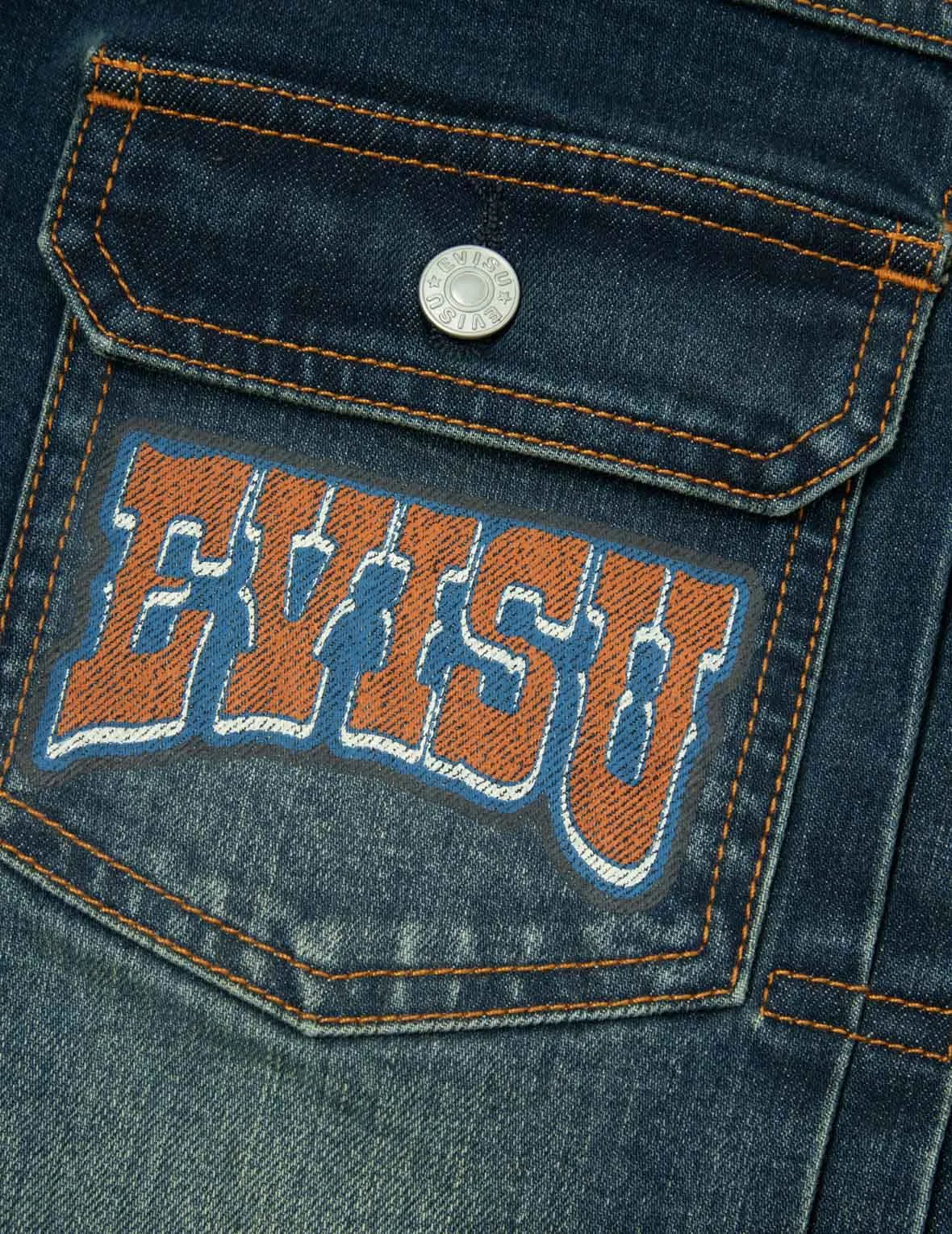 Logo and Godhead Lucky Slot Machine EmbroideriesRelax Fit Denim Jacket