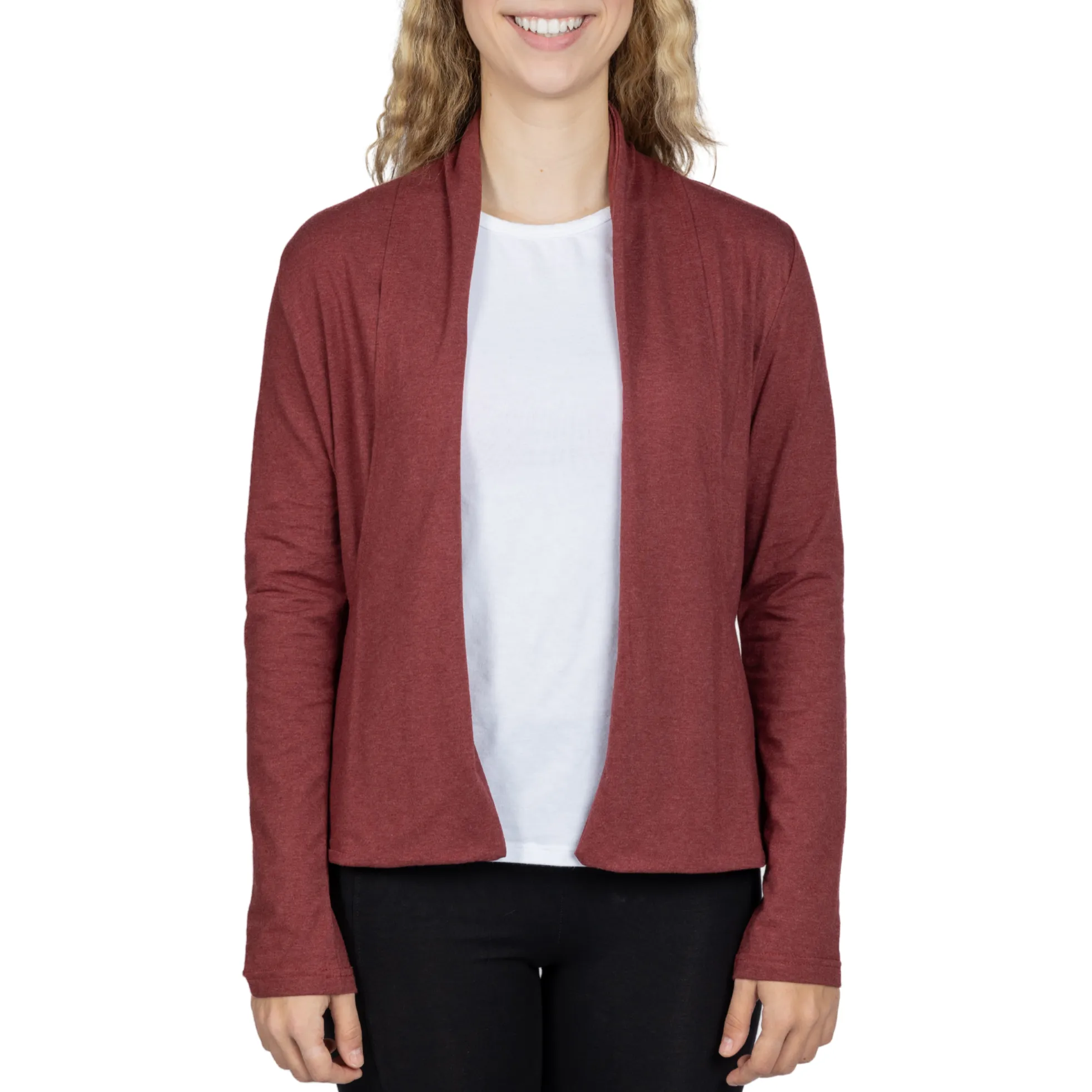 Maroon Shorter-Length Cardigan