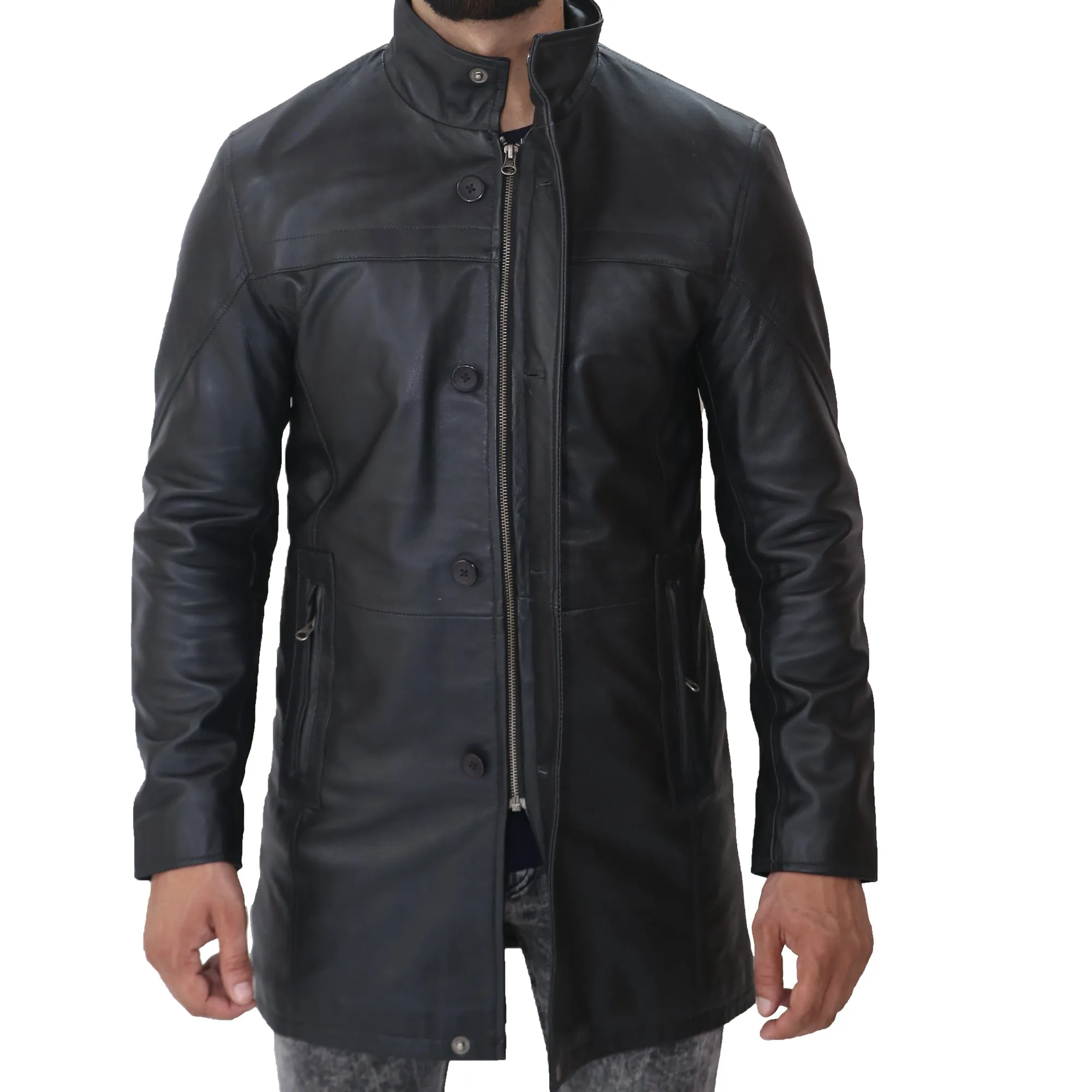 Men's Black Trench Coat