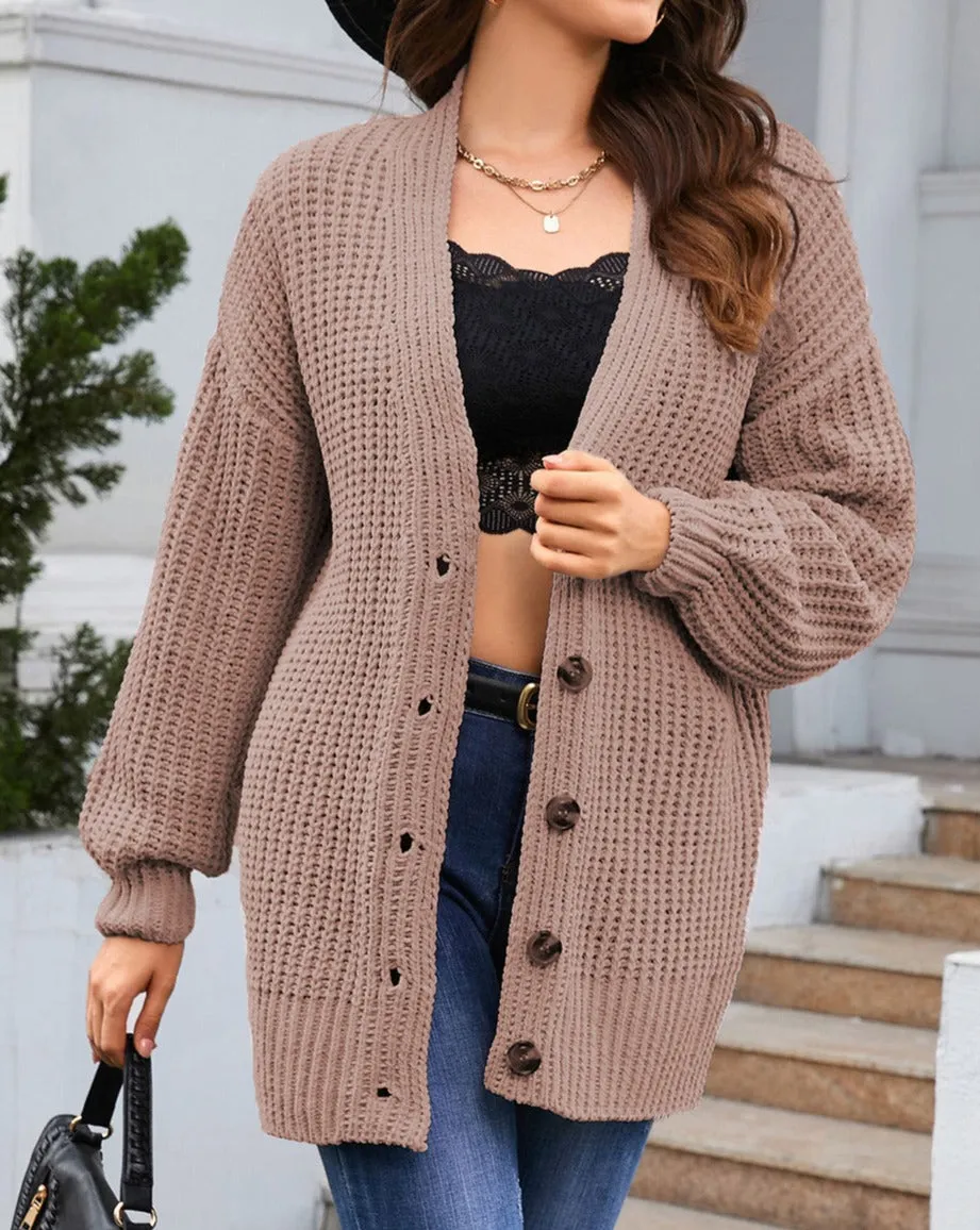 NEW! Essential Buttoned Knitted Cardigan