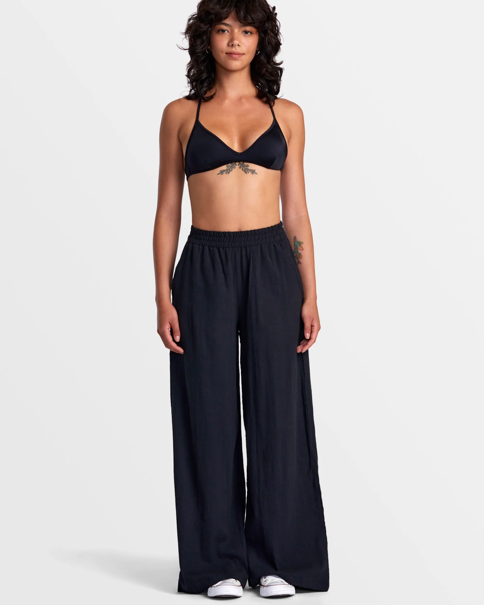 New Yume Wide Leg Pants - Rvca Black