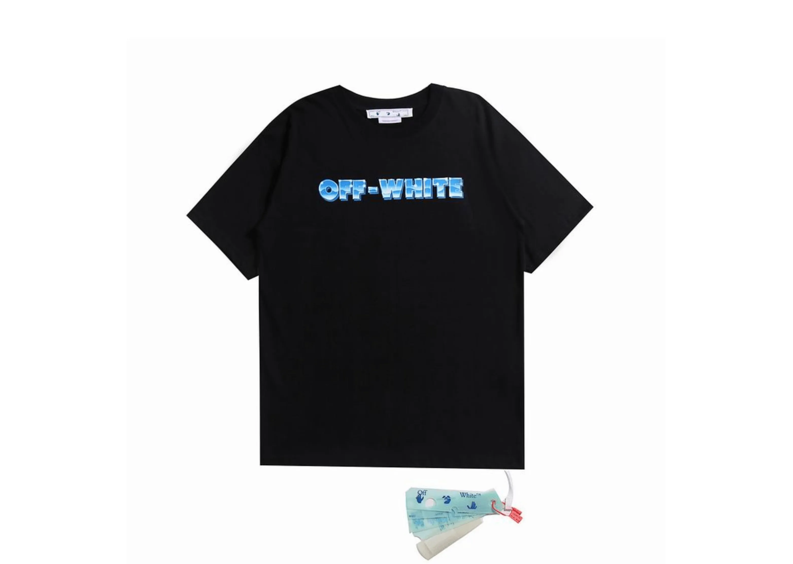 Off-White - Printed Iced Logo Black T-Shirt