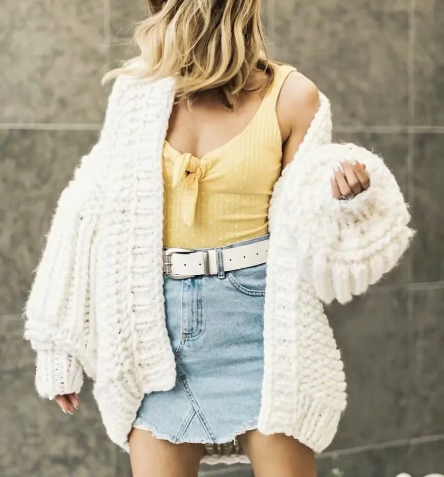 Oversized Chunky Thick Cable Knit Cardigan Sweater