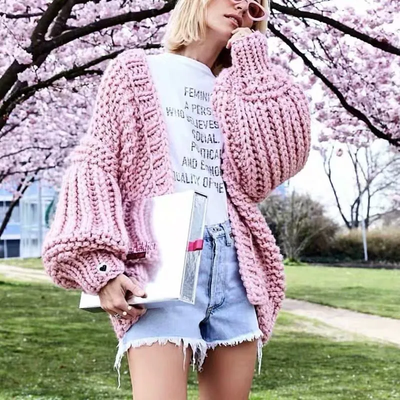 Oversized Chunky Thick Cable Knit Cardigan Sweater