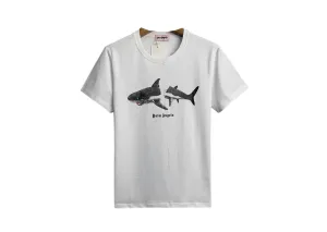 Palm Angels - Printed Logo 'Shark' White T-Shirt