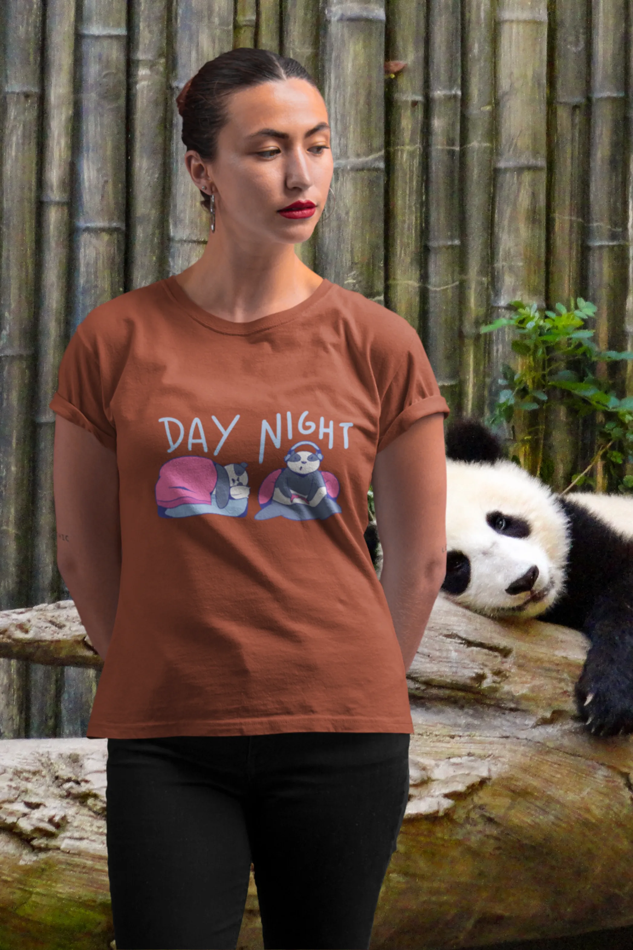 Panda Gamer Printed T-shirt for women