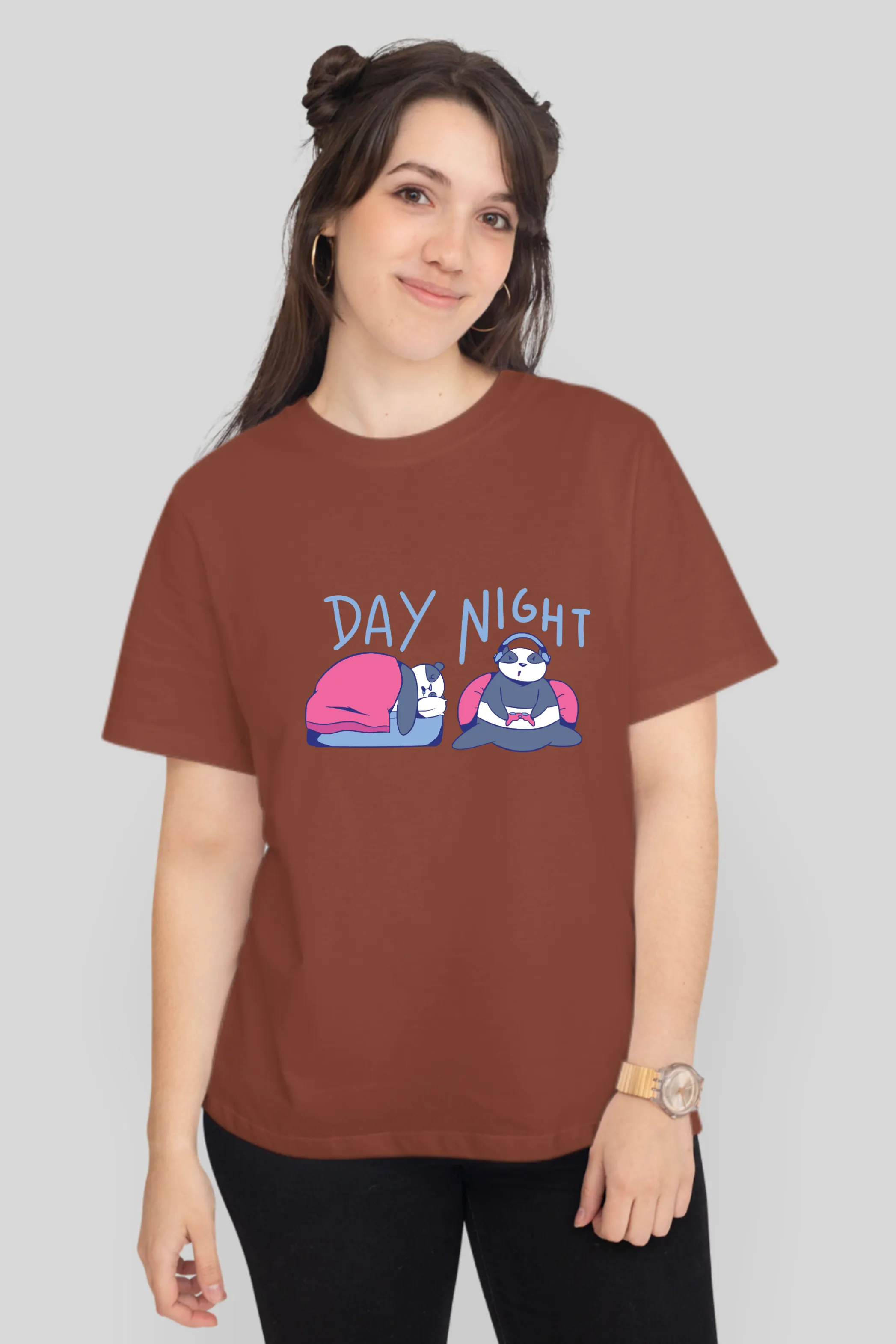 Panda Gamer Printed T-shirt for women