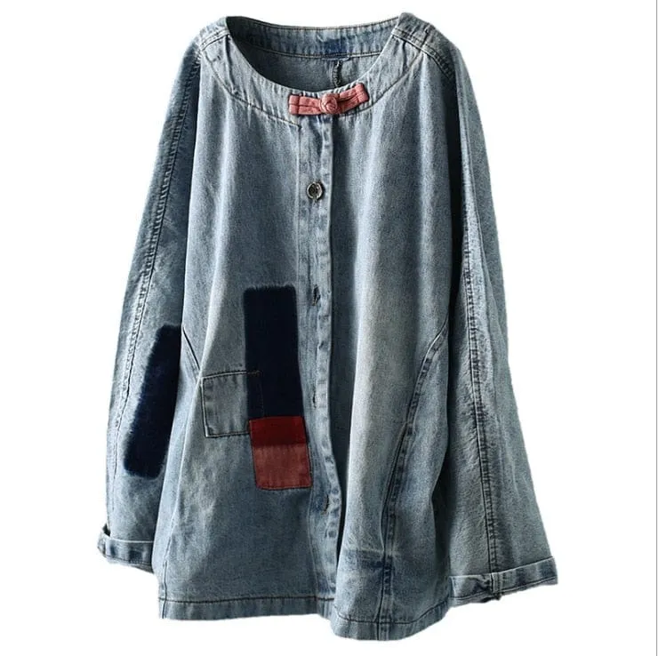 Patchwork Washed Denim Jacket