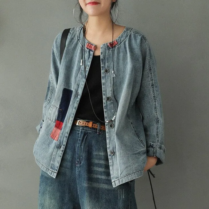 Patchwork Washed Denim Jacket