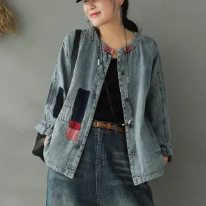 Patchwork Washed Denim Jacket