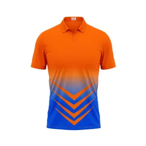 Polo Neck Printed Jersey Orange Design 6