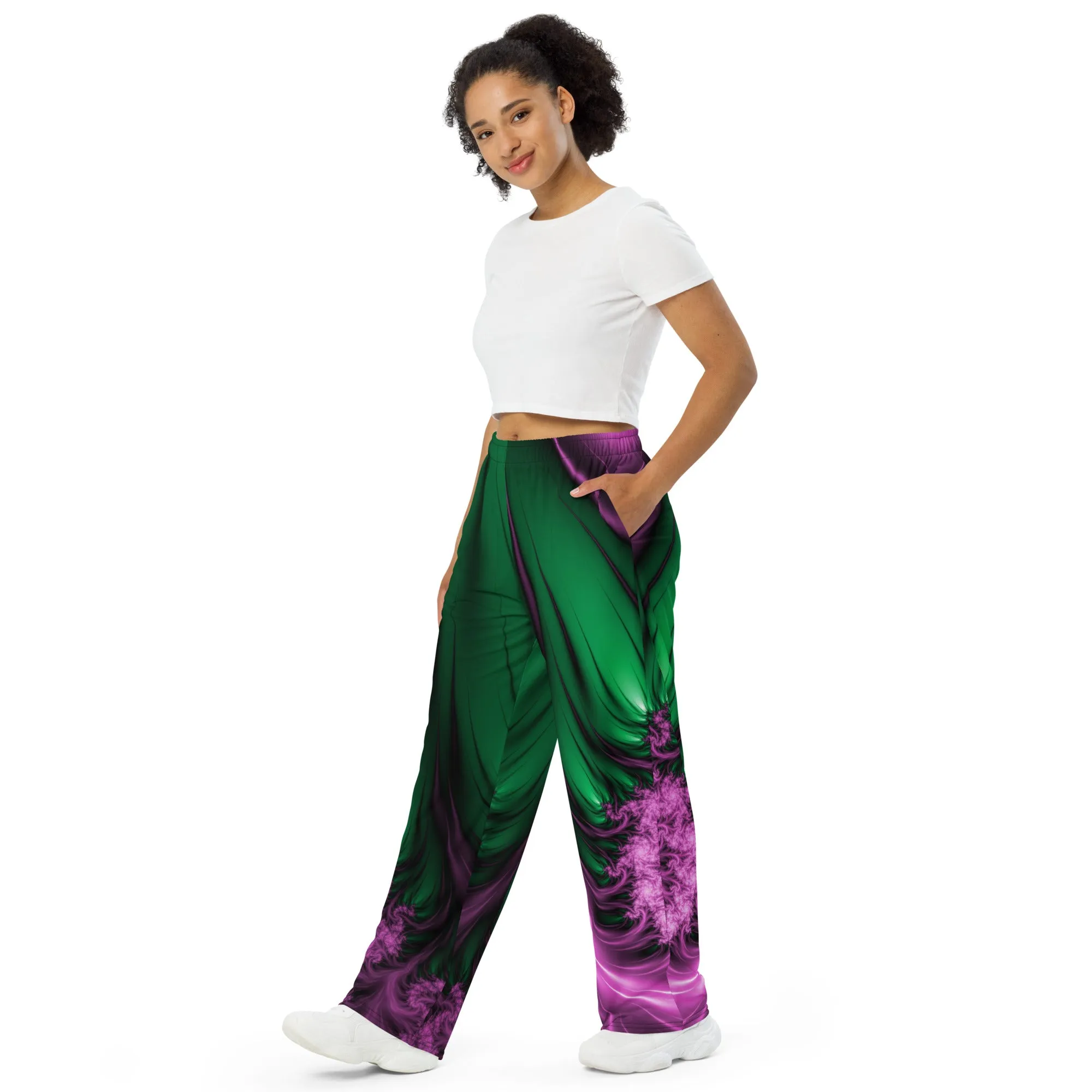 "Aurora Whispers Arctic Chic" Collection - Unisex Designer Wide Leg Pants