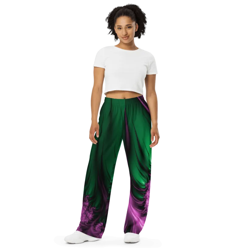 "Aurora Whispers Arctic Chic" Collection - Unisex Designer Wide Leg Pants