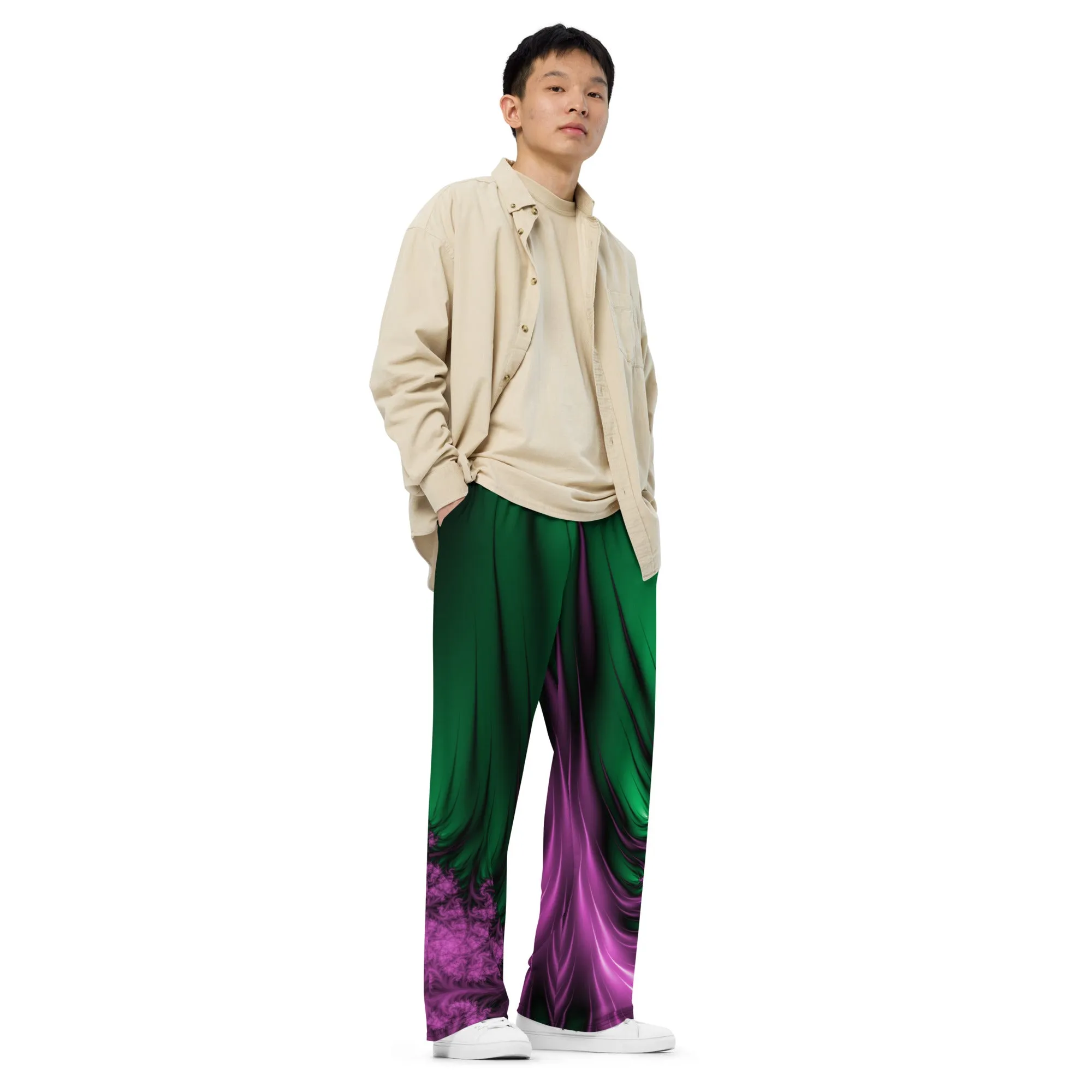 "Aurora Whispers Arctic Chic" Collection - Unisex Designer Wide Leg Pants