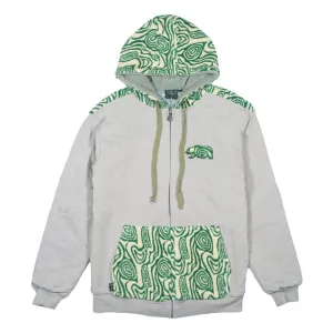 Removable Bear Green Fur Zip Up Hoodie