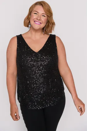 Rylee Black Sequins Party Tank