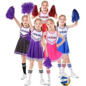 School Cheerleading Uniform Costume Cheerleader Party Dress Halloween Outfit Dress Up For Girls