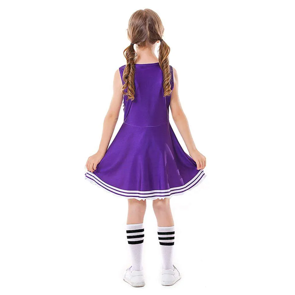 School Cheerleading Uniform Costume Cheerleader Party Dress Halloween Outfit Dress Up For Girls