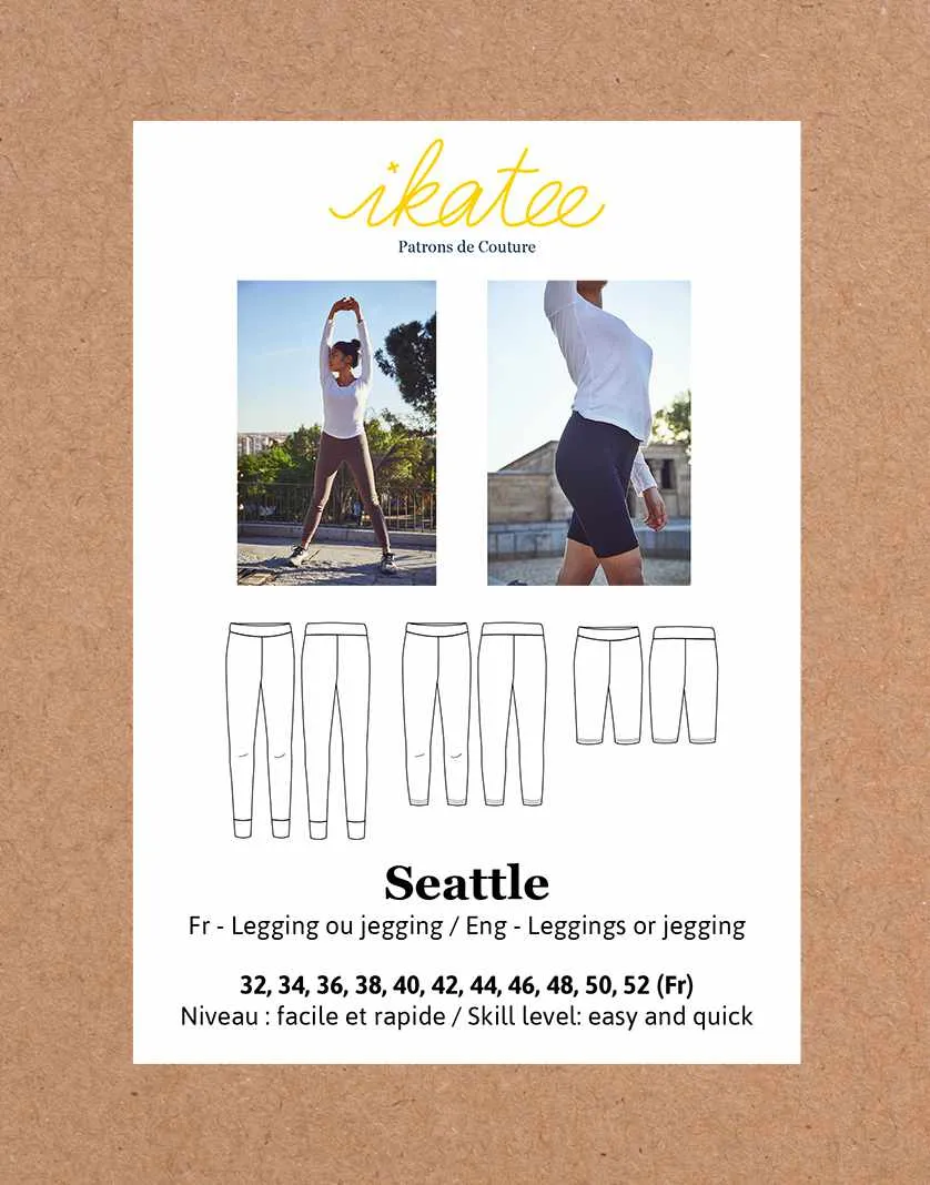 Seattle Leggings/Jeggings Sewing Pattern, Ikatee