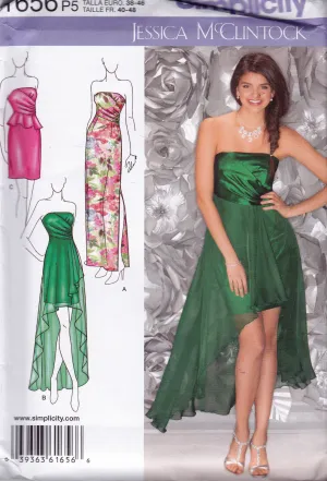 Simplicity 1656 JESSICA MCCLINTOCK Womens Strapless Evening Dress Out Of Print Sewing Pattern Sizes 12 - 20 UNCUT Factory Folded