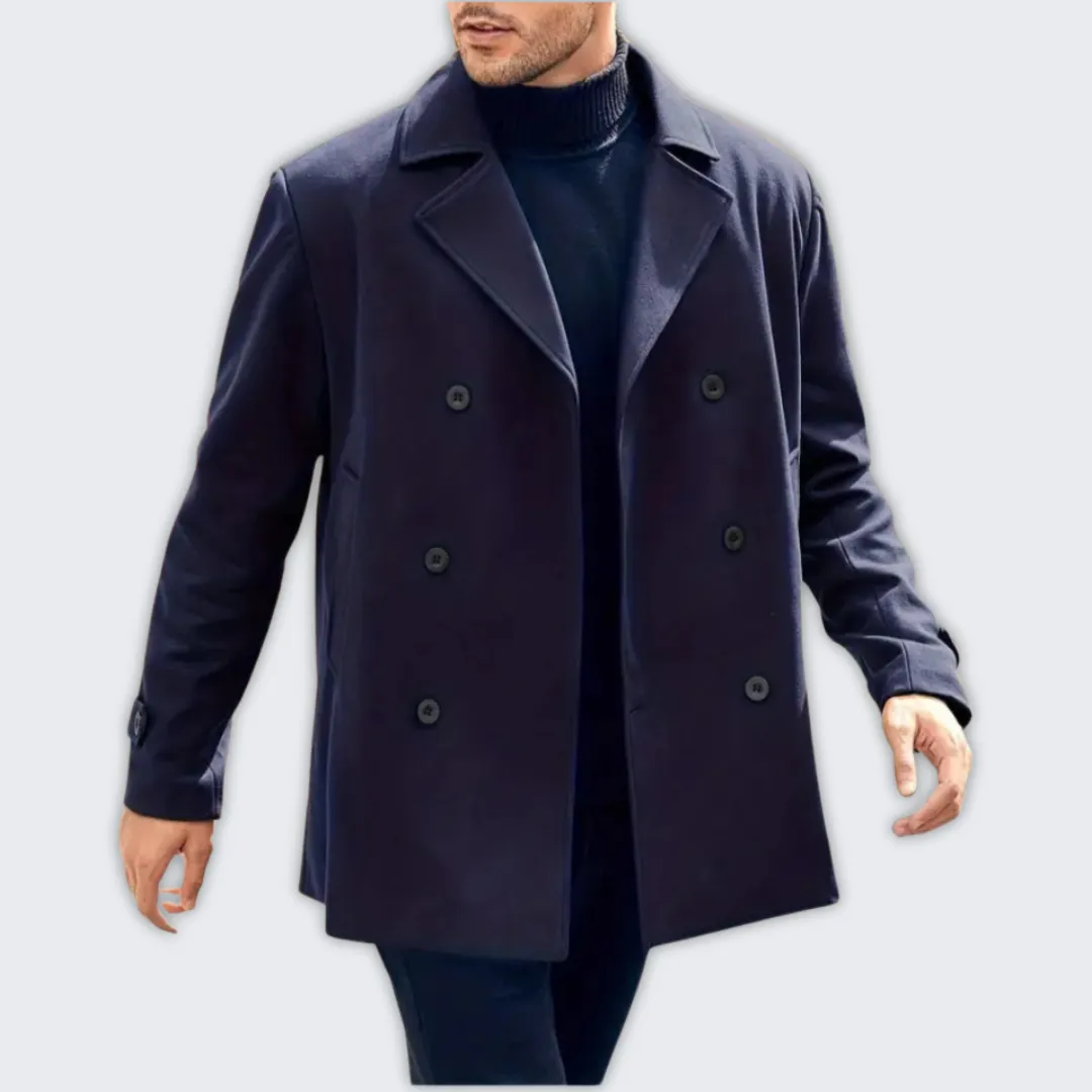 Sophisticated Men's Winter Trench Coat - Classic Elegance