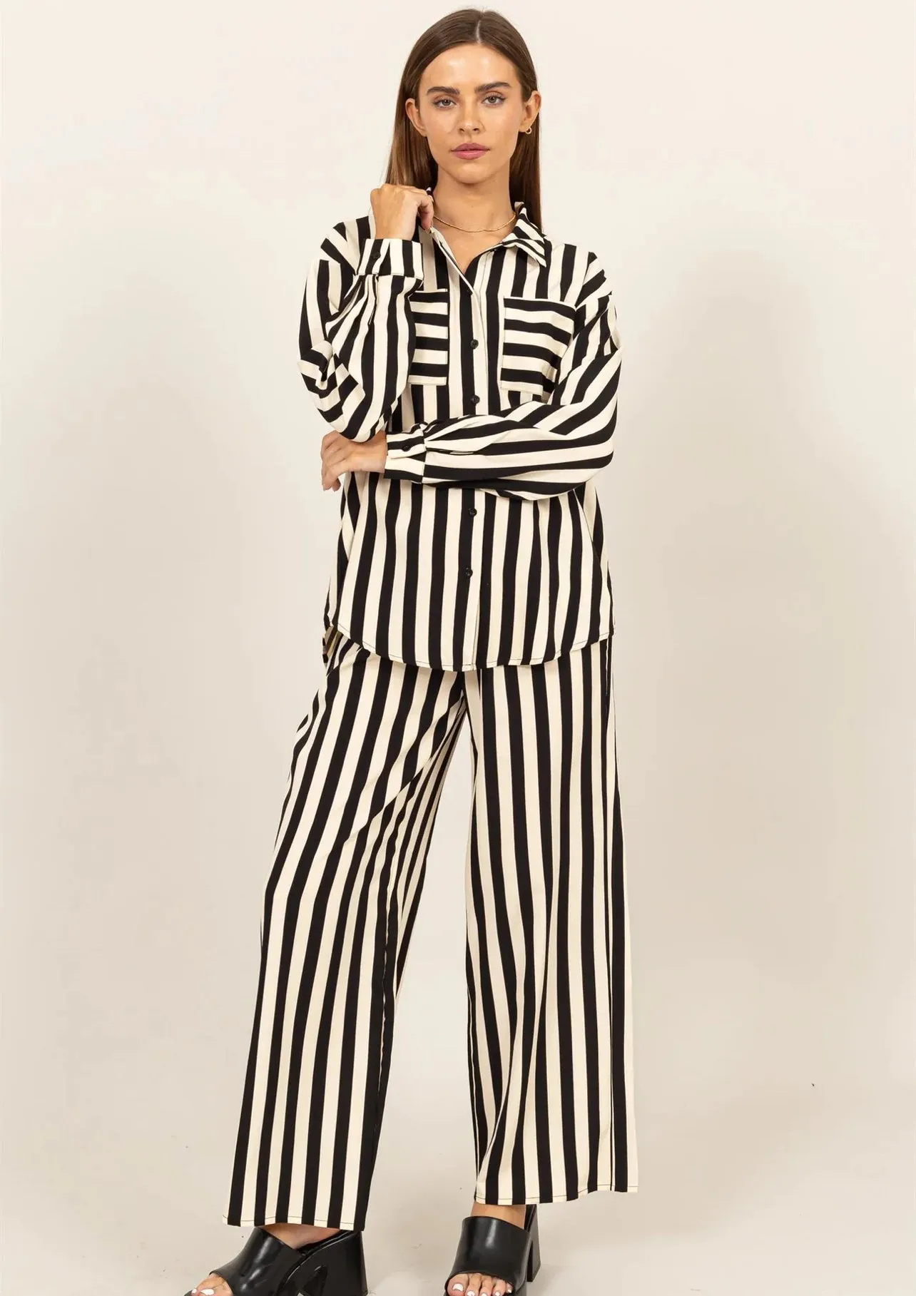 Striped Wide Leg Pant