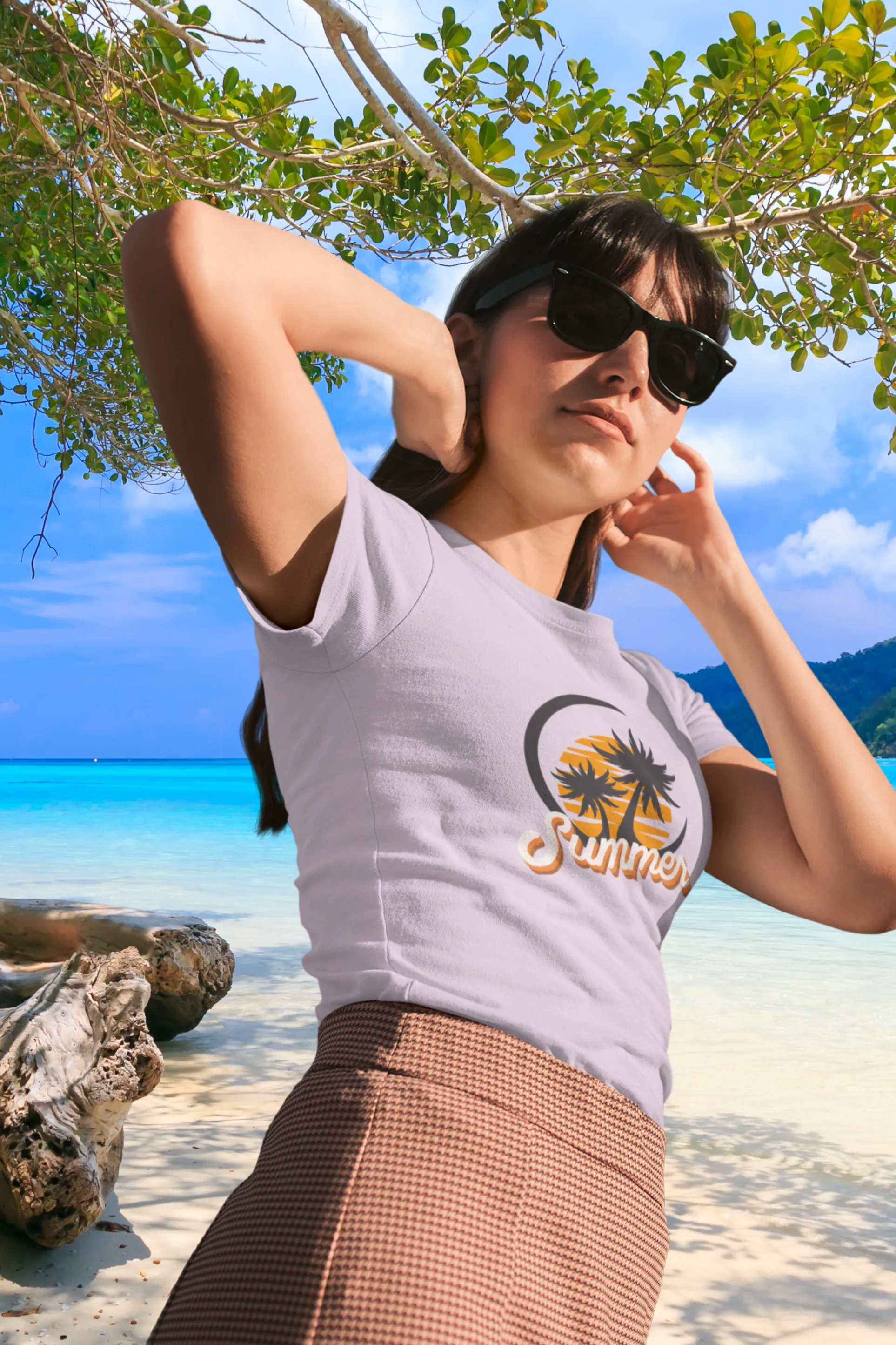 Summer Beach Vibes Printed T-shirt for women