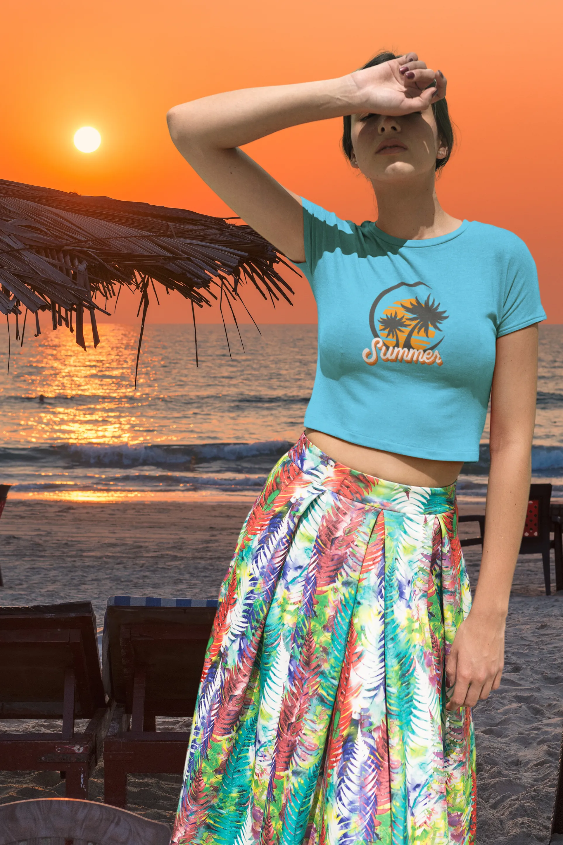 Summer Beach Vibes Printed T-shirt for women