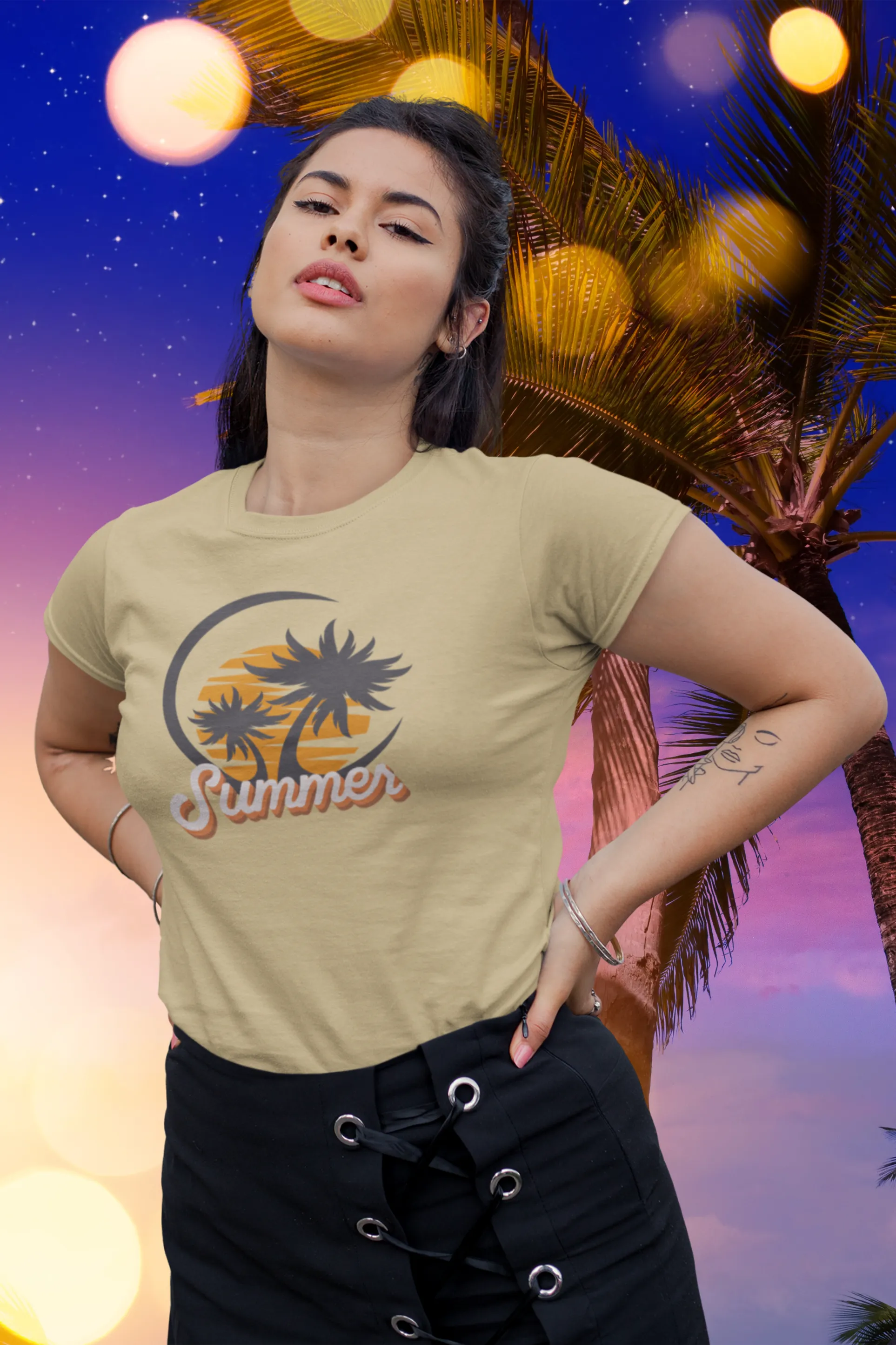 Summer Beach Vibes Printed T-shirt for women