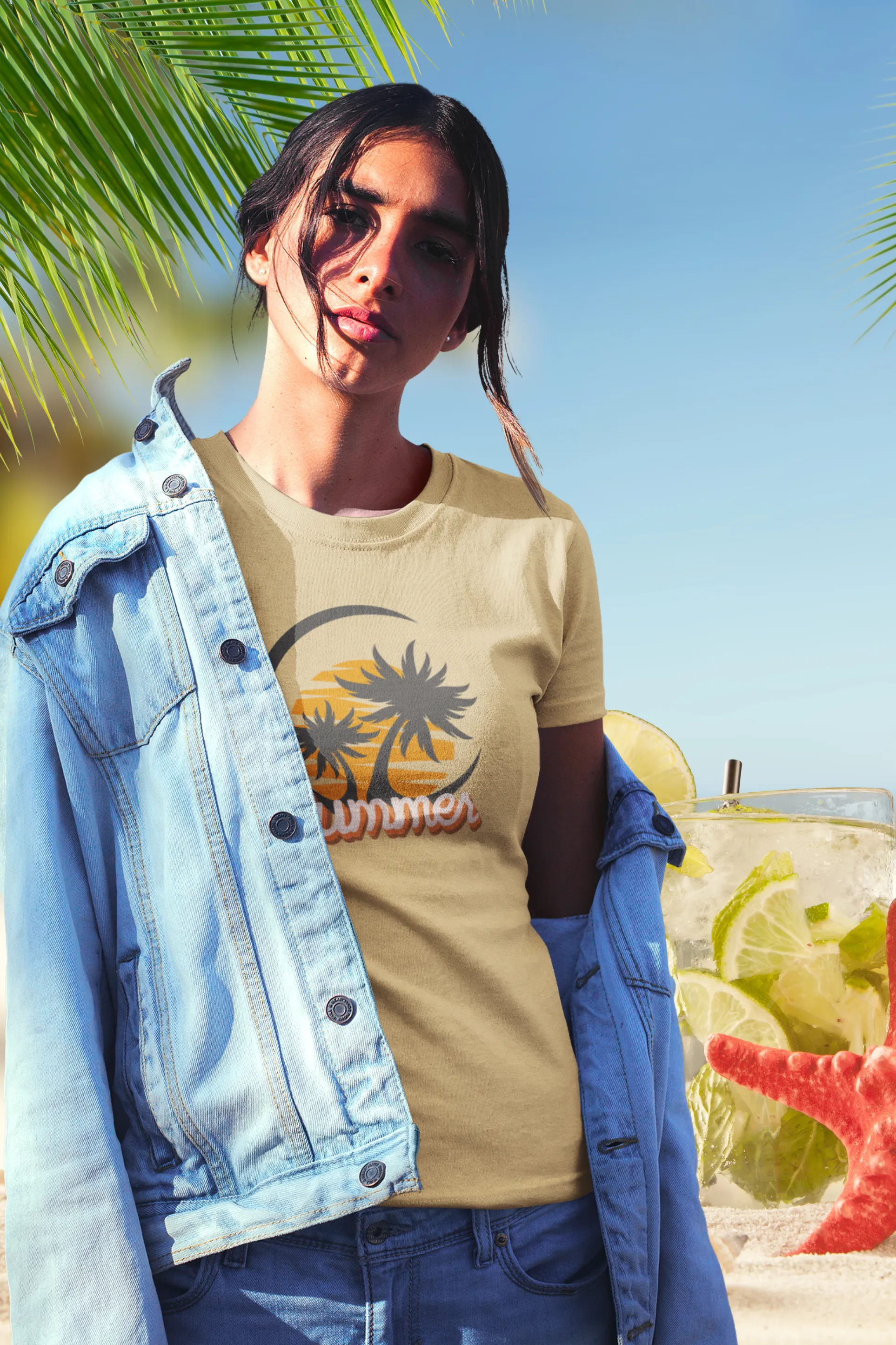 Summer Beach Vibes Printed T-shirt for women