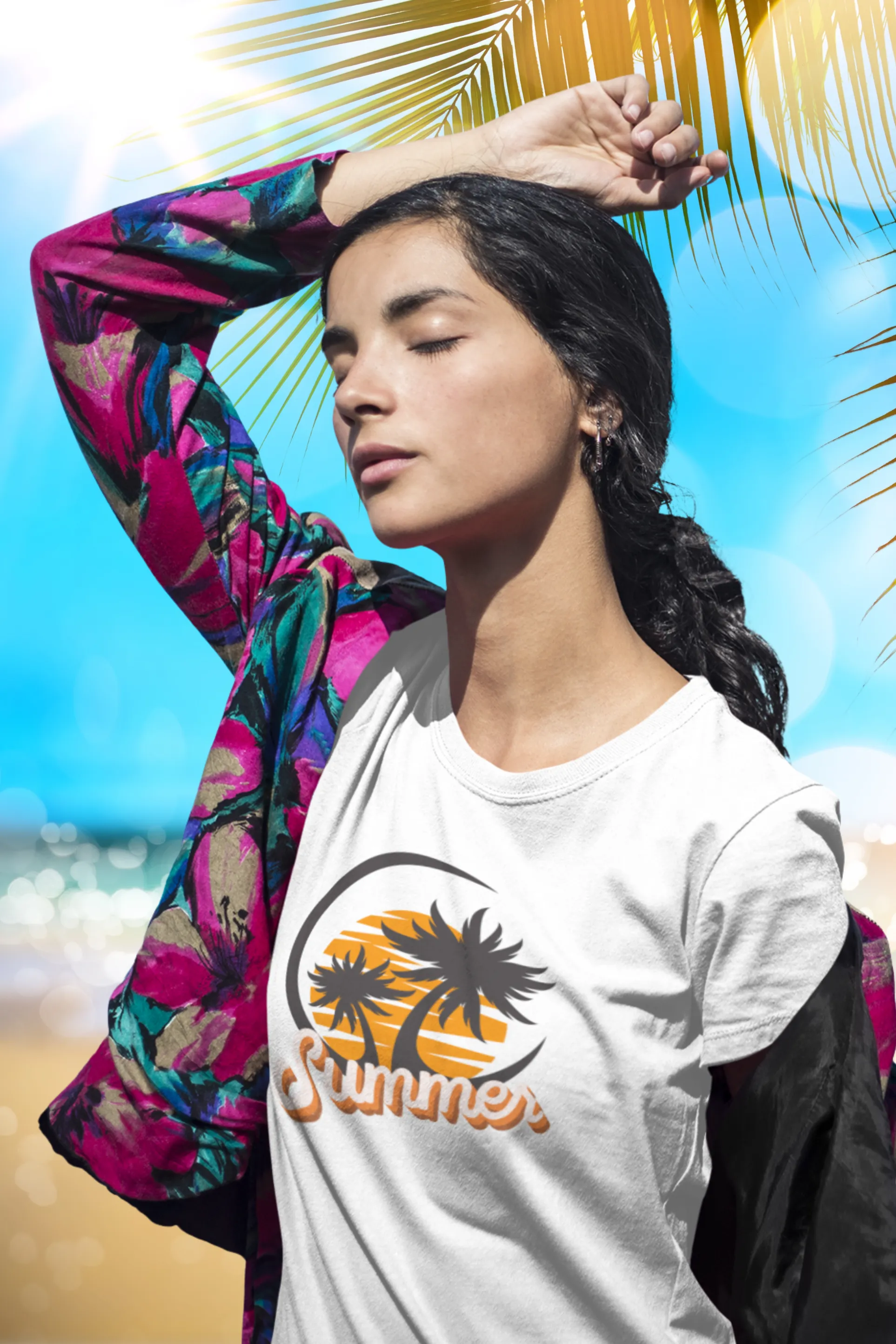 Summer Beach Vibes Printed T-shirt for women