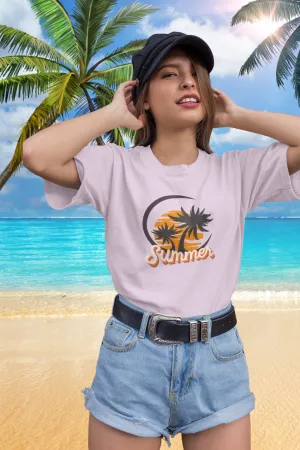 Summer Beach Vibes Printed T-shirt for women