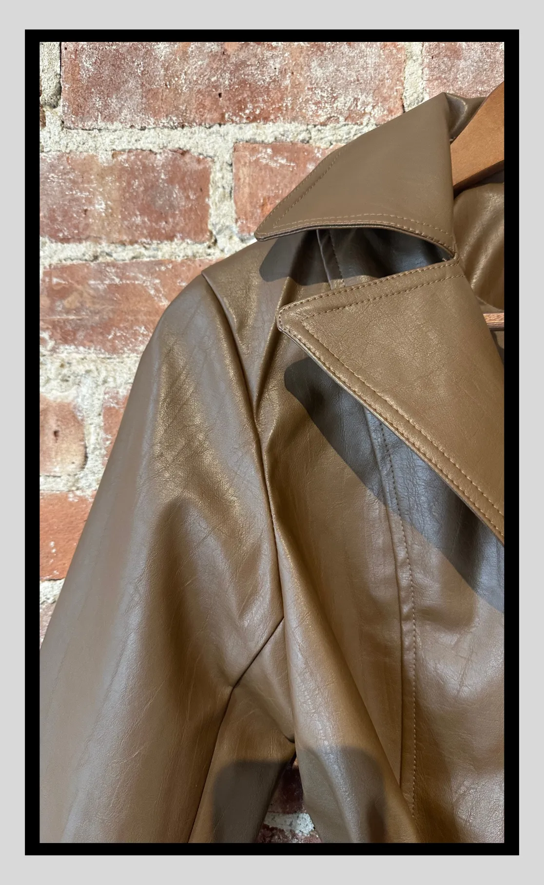 Vegan Leather Trench Jacket