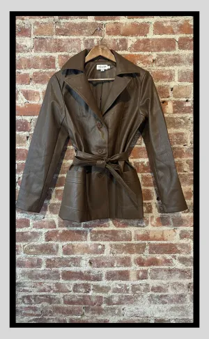 Vegan Leather Trench Jacket