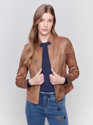 Vintage Faux Leather Jacket - Truffle