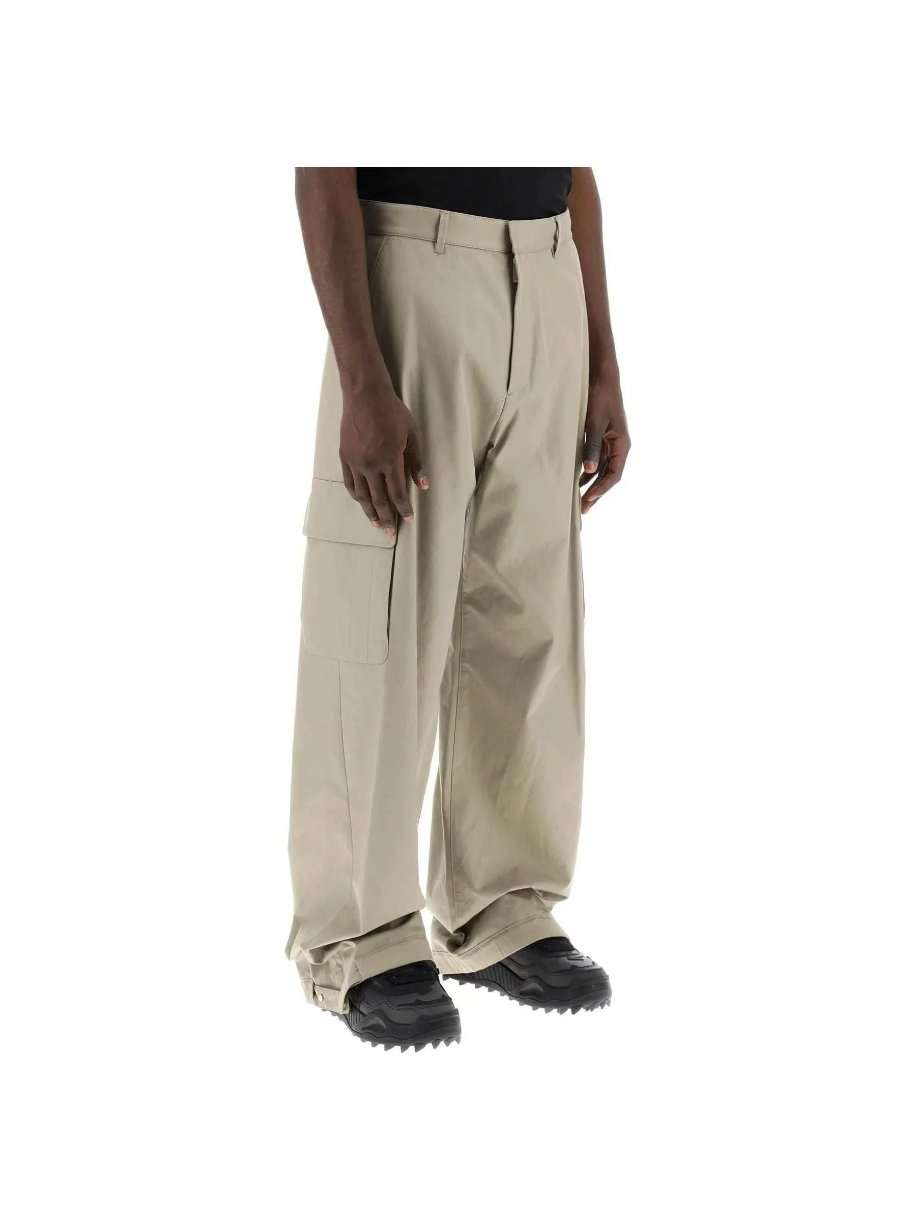 Wide-Leg Cargo Trousers