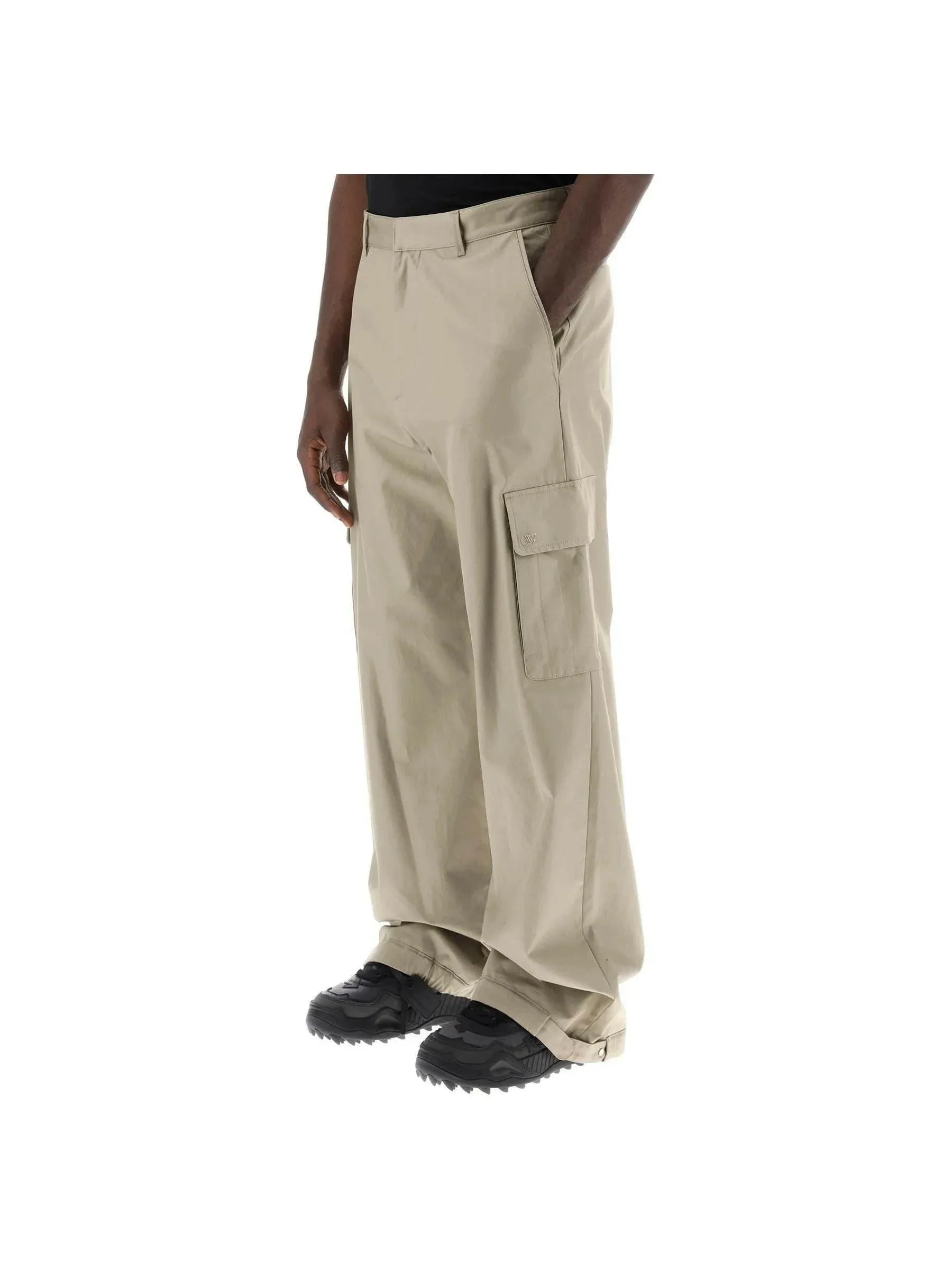 Wide-Leg Cargo Trousers