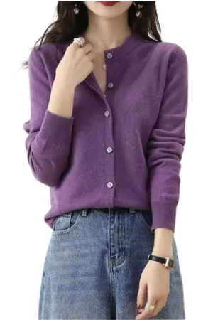 Women's Button-Up Cardigan Lilac Purple