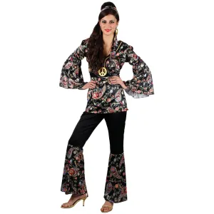 Womens Peace Lovin' Hippie Fancy Dress Halloween Costume